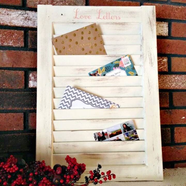 DIY Window Shutter Mail Organizer