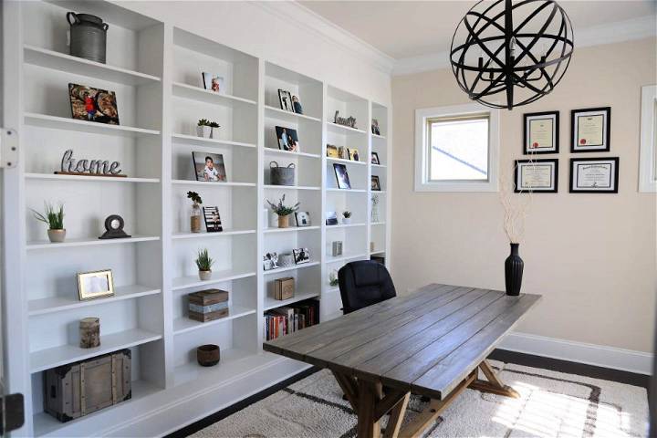 Built in Shelves Using Ikea Billy Bookcase