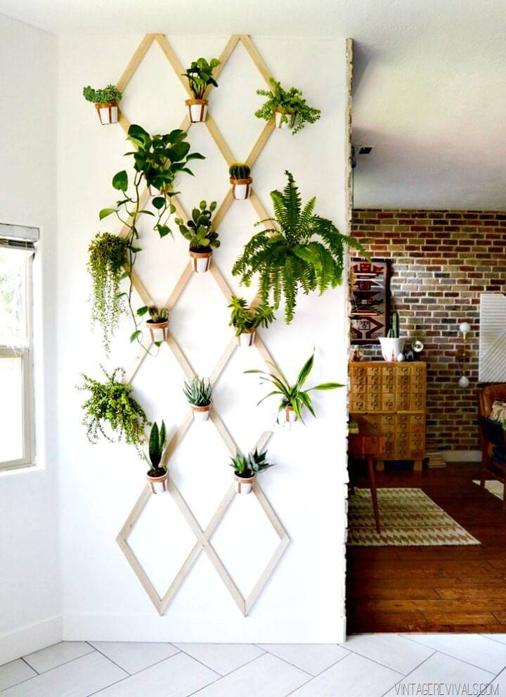 Create Wood and Leather Trellis Plant