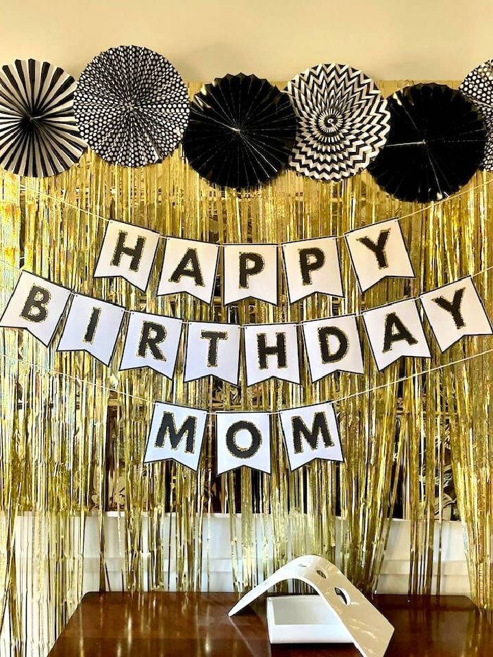 DIY Black and Gold Birthday Banner