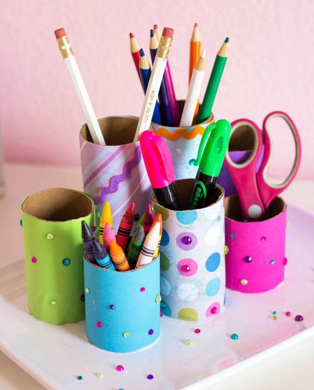 DIY Desk Organizer Using Toilet Paper Roll