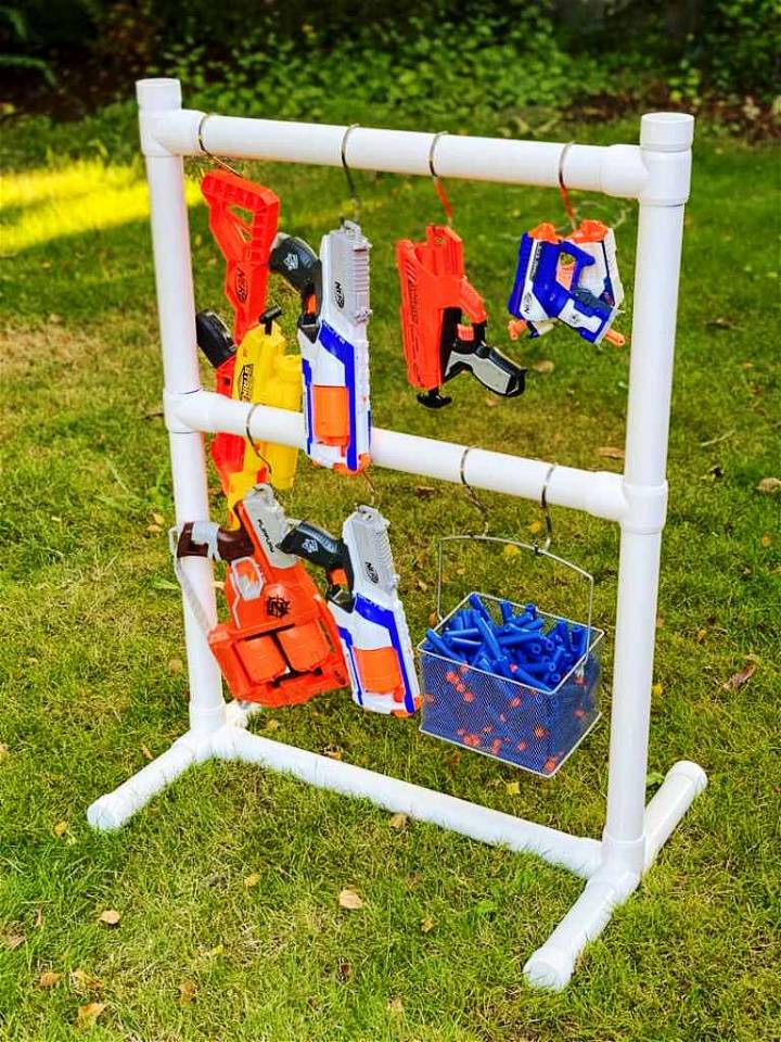 DIY Nerf Gun Storage Rack Plan