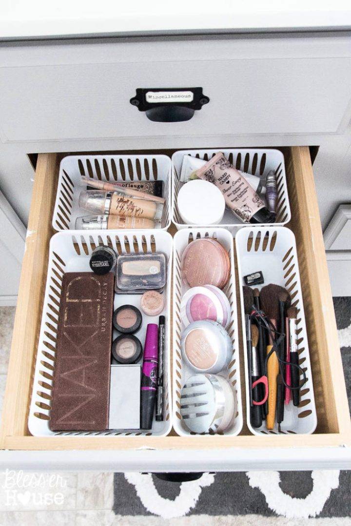 Dollar Store DIY Bathroom Drawer Organization