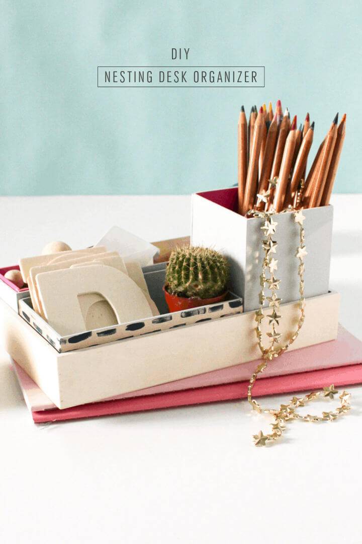 Easy DIY Nesting Desk Organizer