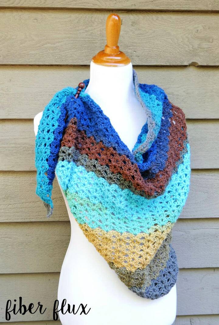 Crocheted Autumn Skies Shawl - Free Pattern