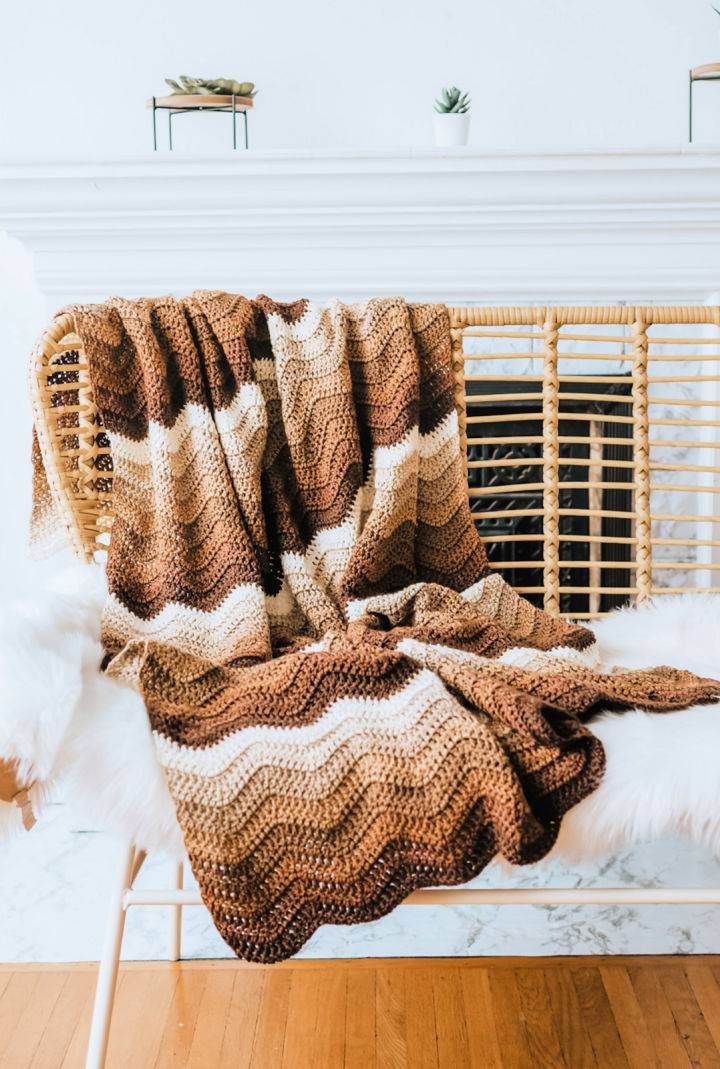 Free Crochet Mocha Ripple Afghan Pattern