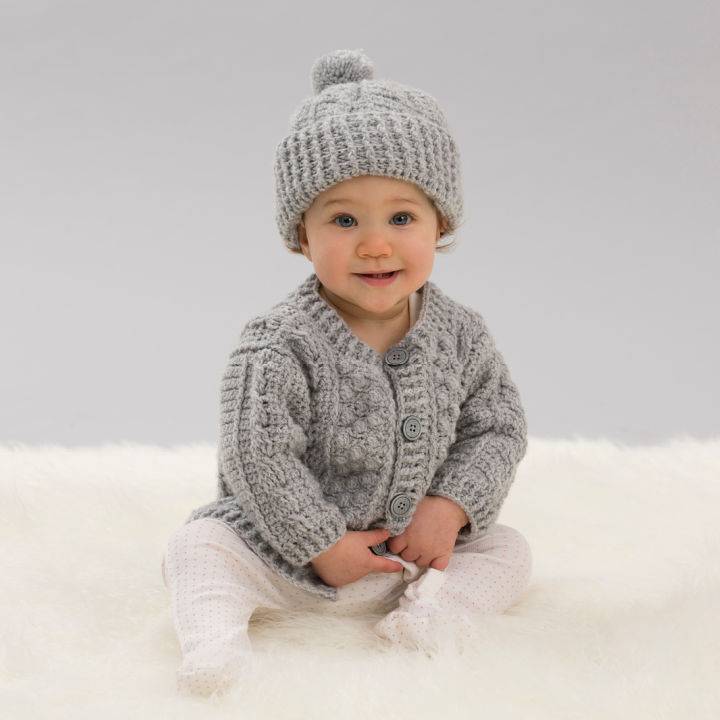 Free Crochet Stitch Cardigan Pattern for Babies