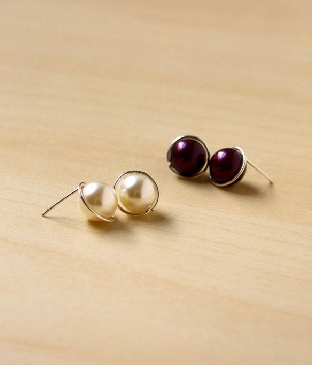 Homemade Pearl Stud Earrings