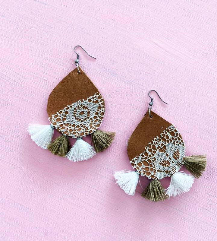 Make a Leather Earring With Boho Tassels