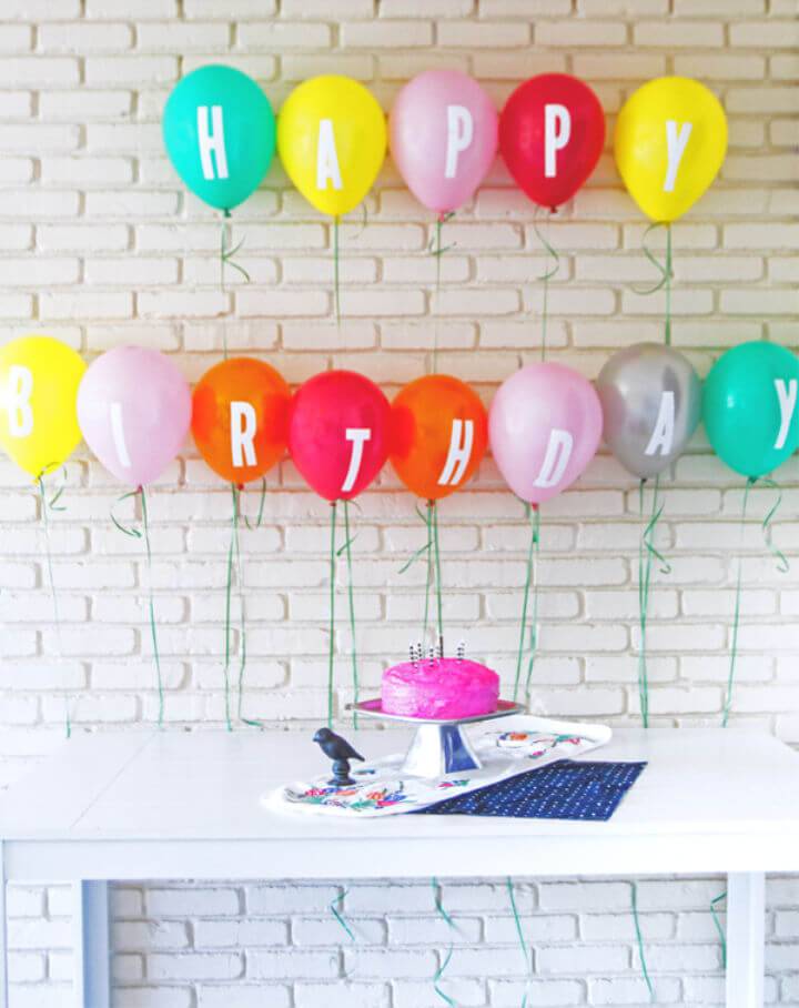 DIY Letter Decal Balloon Banner