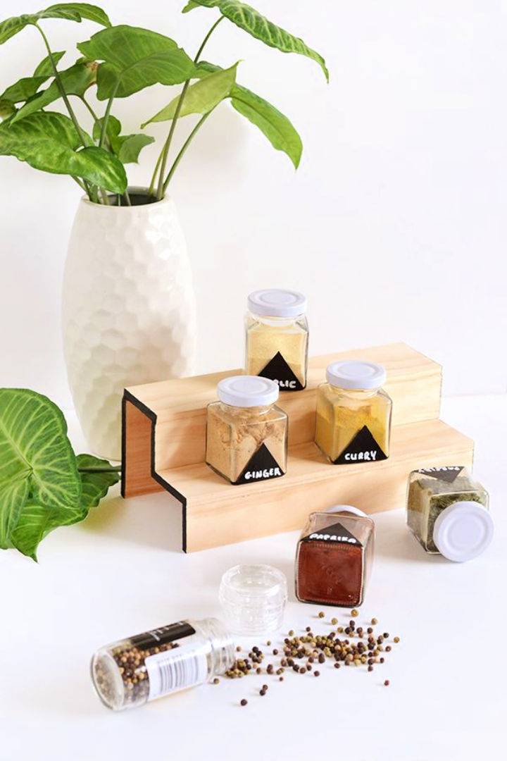 Minimal Wood Spice Rack