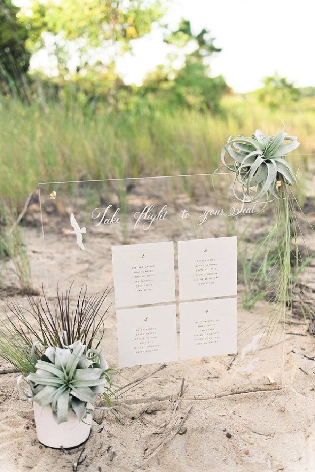 Modern DIY Beach Wedding Seating Chart