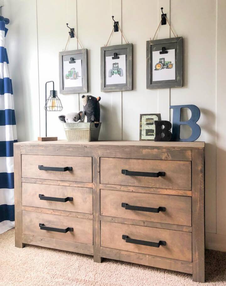 Modern DIY Farmhouse 6 Drawer Dresser