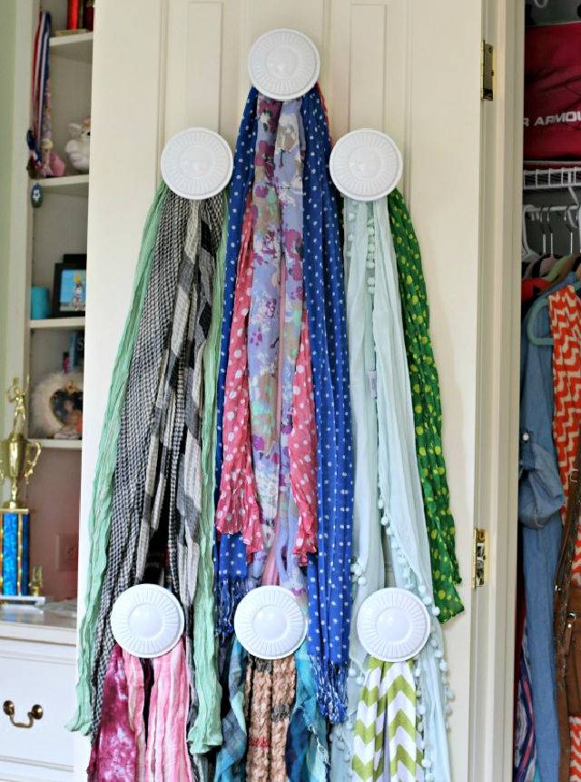 Thrift Store Scarf Organizer Ideas