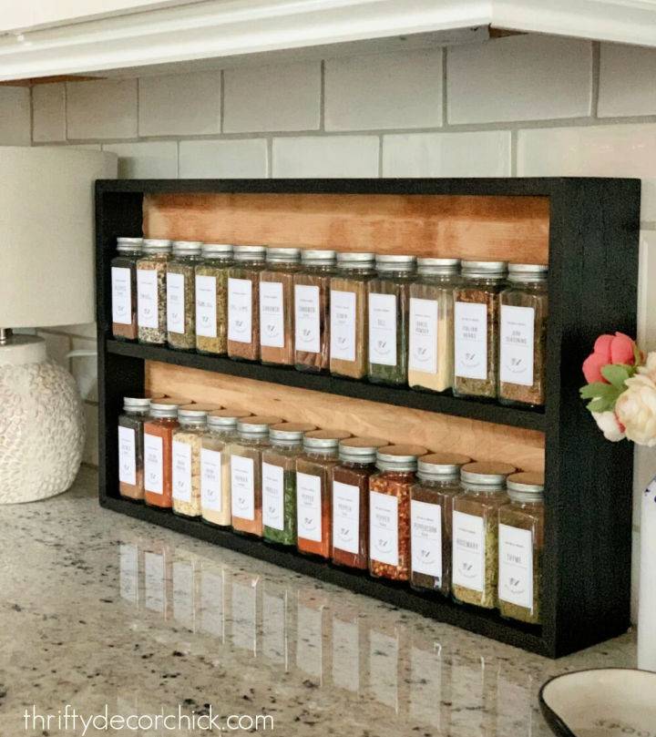 Wood Countertop Spice Rack Using Butcher Block